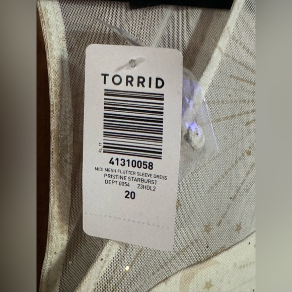 NWT Torrid Midi Mesh Flutter Sleeve Dress Sz 20 - Picture 6 of 12